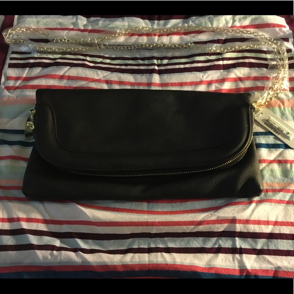 Small black clutch handbag